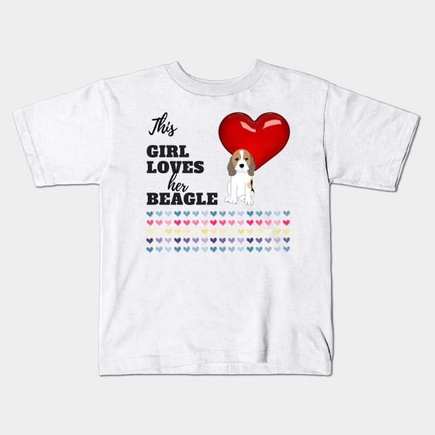 This Girl Loves Her Beagle Kids T-Shirt by UpLifeRadio